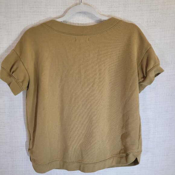 Madewell Sweater Women Small Brown Short Sleeve V Neck Pullover - Picture 2 of 8